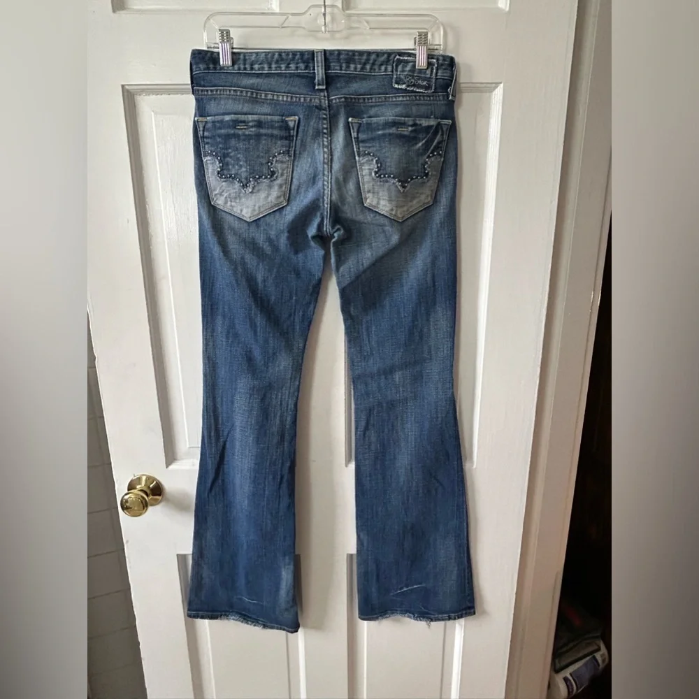 Big Star Low-Rise Boot Flare Women’s Tall Distressed Bootcut Jeans Sz 28 Long